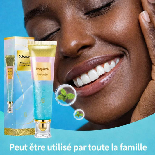🦷 Body Accel : Dentifrice blanchissant au niacinamide – Pour des dents plus saines et plus blanches !